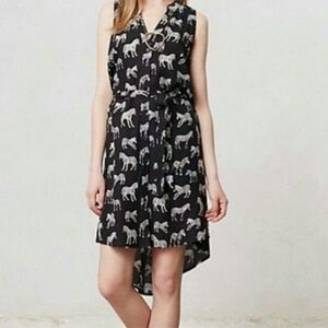 Anthropologie Porridge Black and White Zebra Print Dress. Size 0/fit 19" P2P